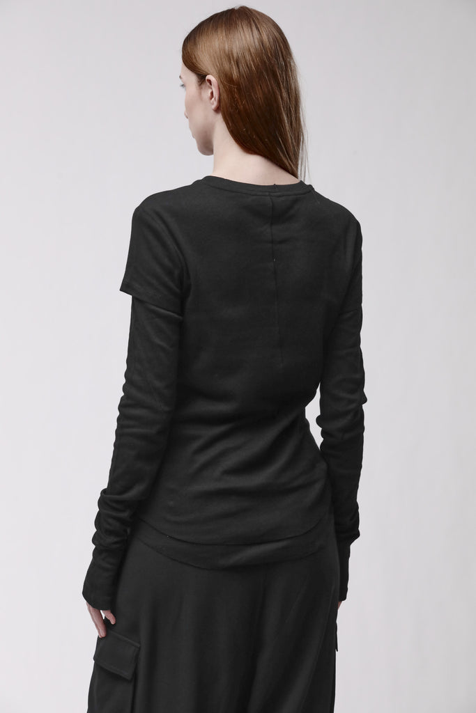 thom/krom W TS 646 Black Women T-shirt Worked