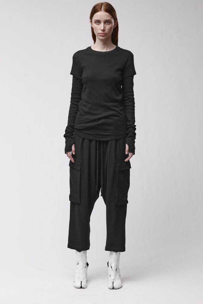 thom/krom W TS 646 Black Women T-shirt Worked