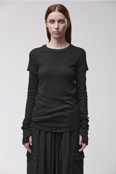 thom/krom W TS 646 Black Women T-shirt Worked