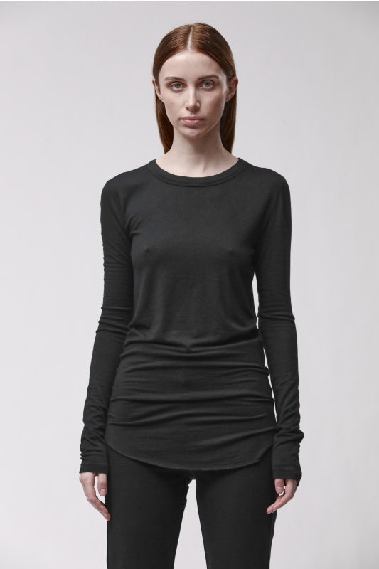 thom/krom W TS 652 Black Women T-shirt Worked