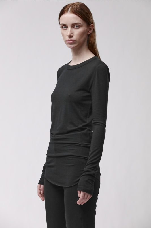 thom/krom W TS 652 Black Women T-shirt Worked