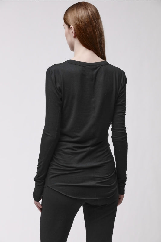 thom/krom W TS 652 Black Women T-shirt Worked
