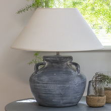 Stoneware Lamp Amphora Soot with Cream Shade
