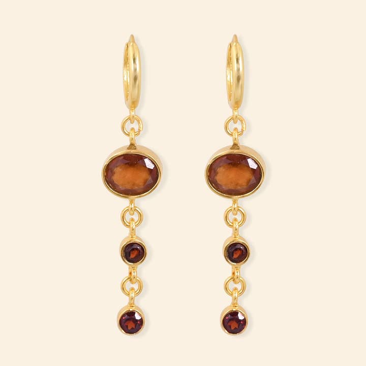 Ekadori Terra Knots Red, Hessonite & Garnet