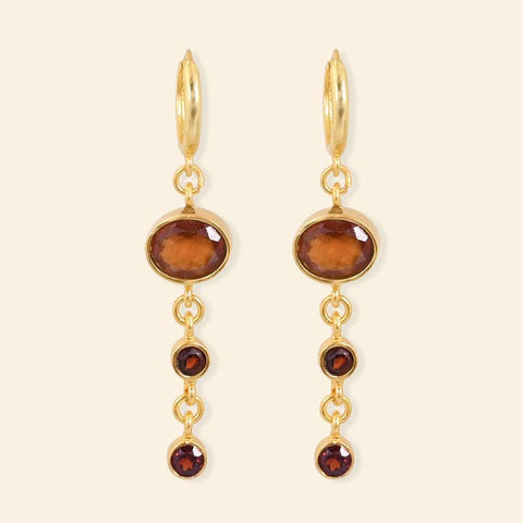 Ekadori Terra Knots Red, Hessonite & Garnet