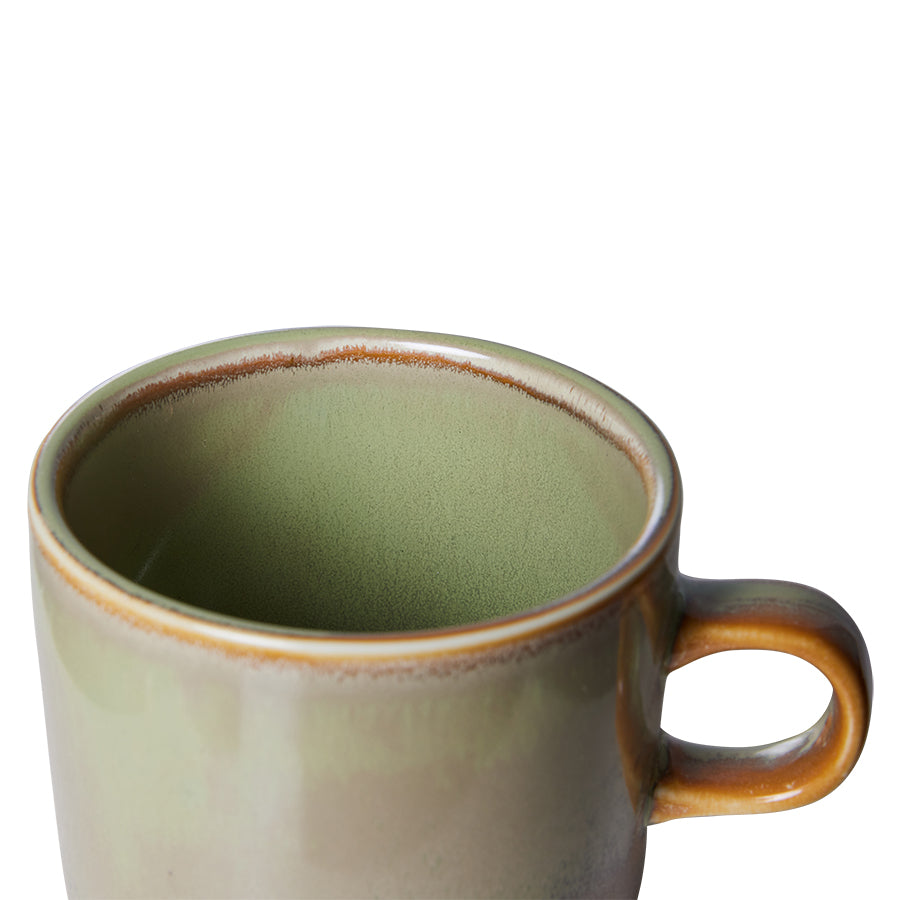 HK Living : chef ceramics : cup and saucer, moss green