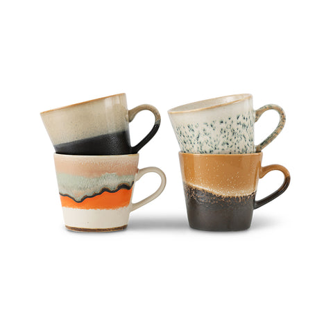 HK Living : 70s ceramics: cappuccino mugs, verve (set of 4)