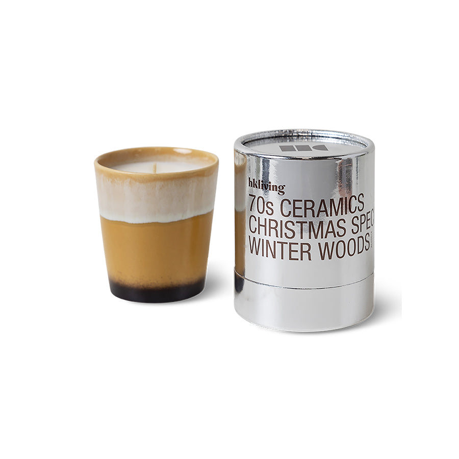 HKliving 70s Ceramics Christmas Winter Woods Candle / Mug