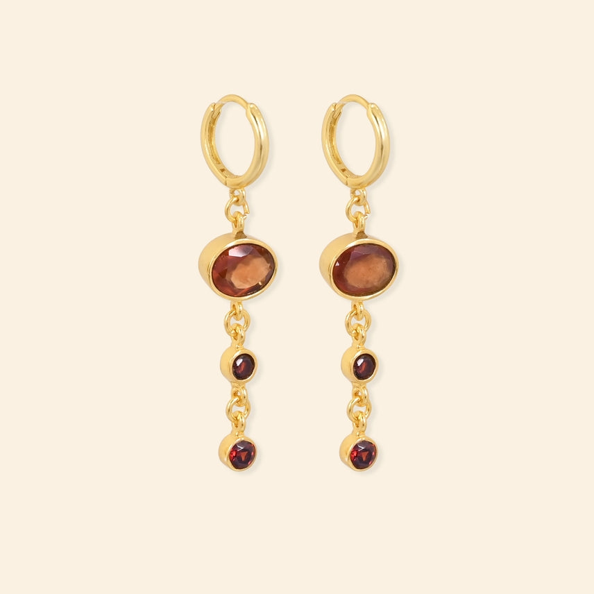 Ekadori Terra Knots Red, Hessonite & Garnet