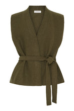 Ea waistcoat made in pure boiled wool colour Beech