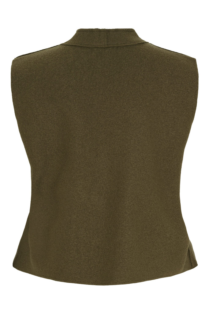 Ea waistcoat made in pure boiled wool colour Beech
