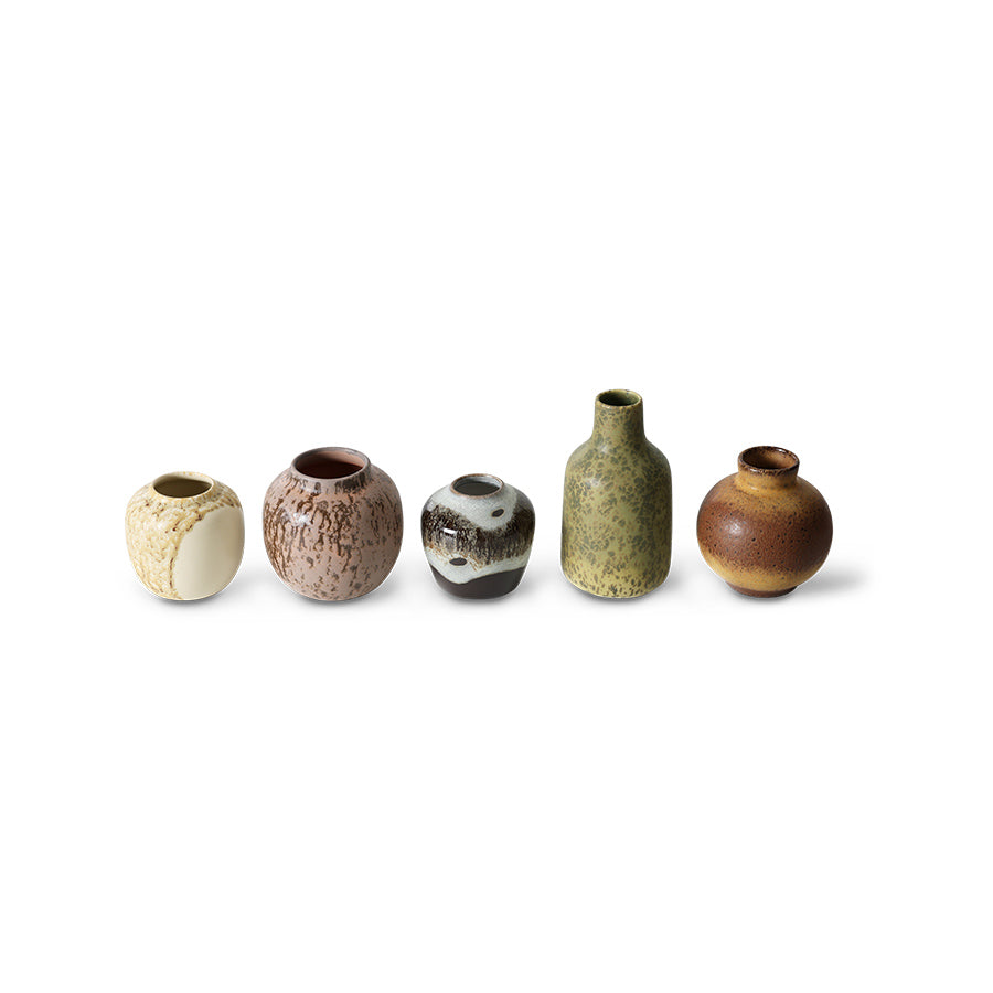 HK Living : 70s ceramics: small vases pursuit (set of 5)
