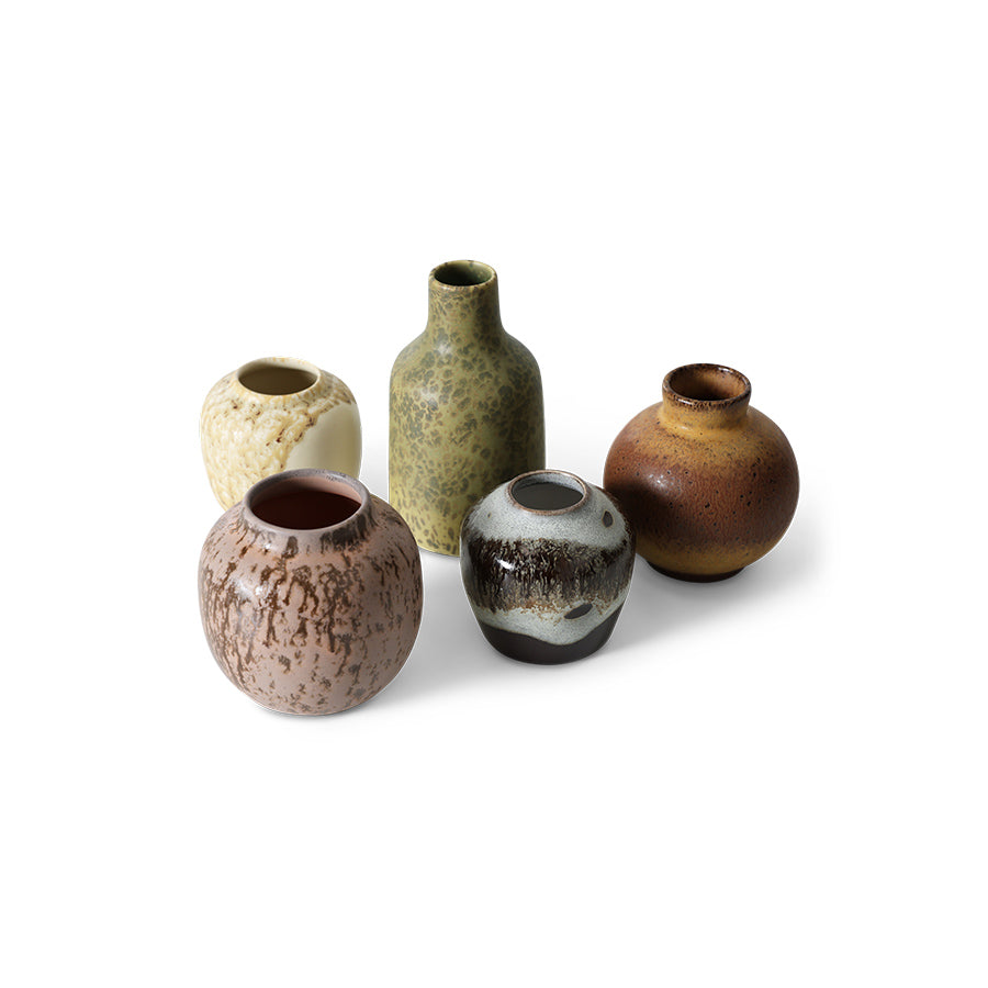 HK Living : 70s ceramics: small vases pursuit (set of 5)