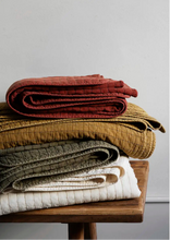 Quilted cotton bed cover Mustard gold and grey 2 sizes available
