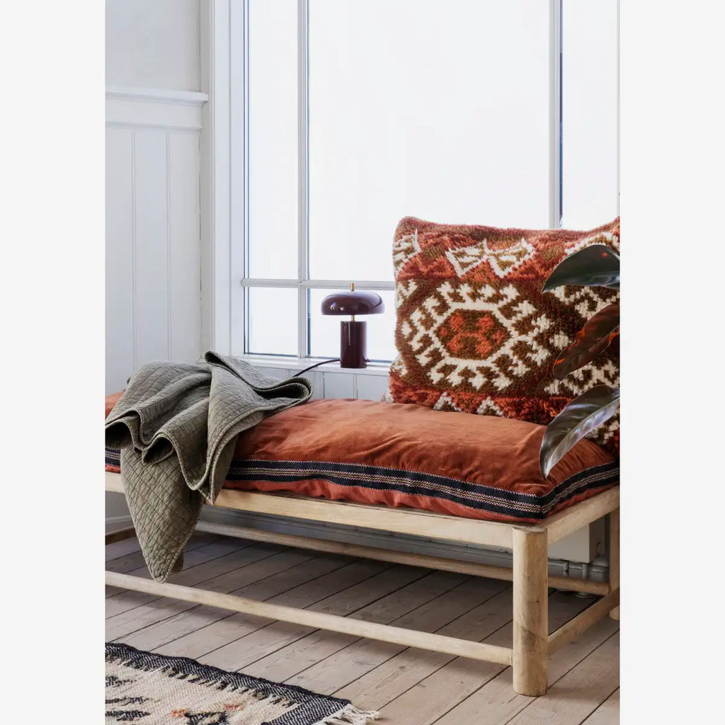 Madam Stoltz Cotton velvet mattress 60x140cm Burnt red