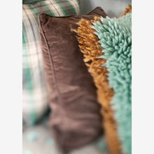 Madam Stolz Woolen cushion cover turquoise, caramel