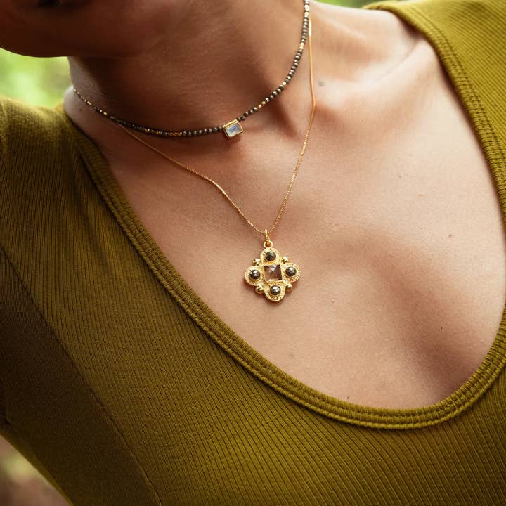 Ekadori - Flame Drizzle - EK06 - Golden, Citrine & Pyrite