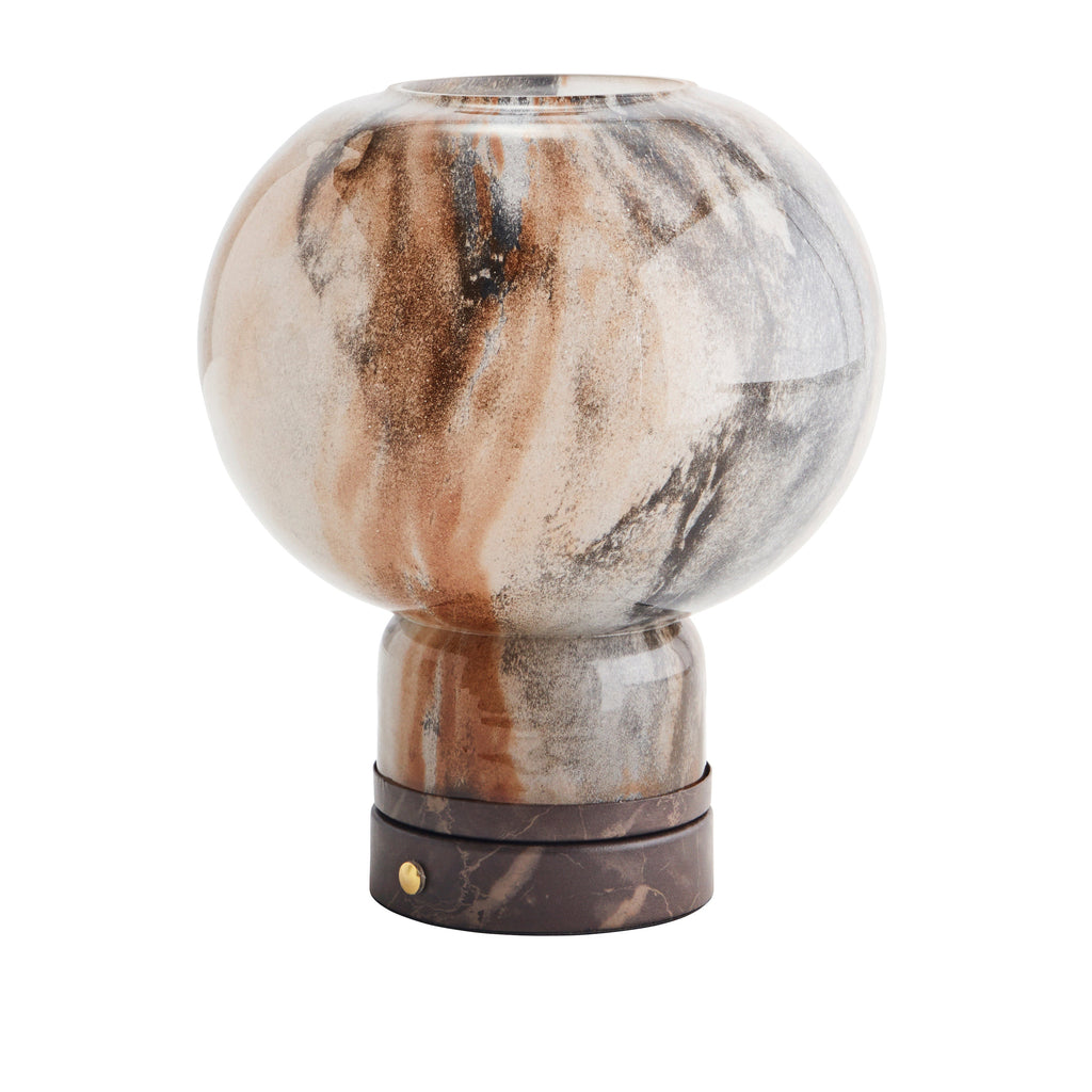 Madam Stoltz Rechargeable glass table lamp in russet grey