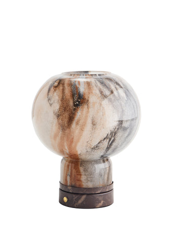 Madam Stoltz Rechargeable glass table lamp in russet grey
