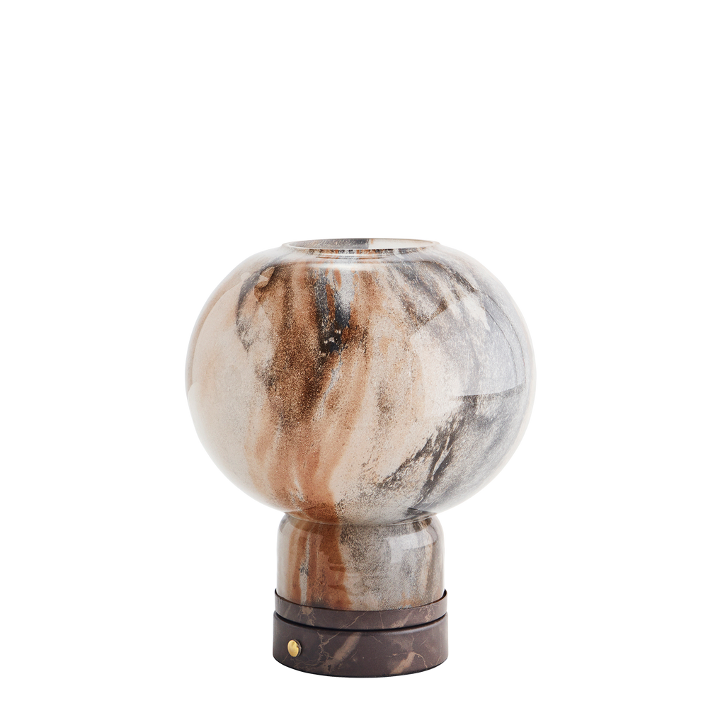 Madam Stoltz Rechargeable glass table lamp in russet grey