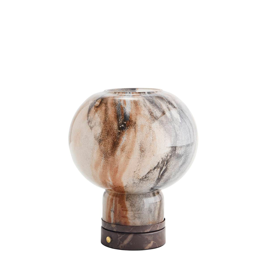 Madam Stoltz Rechargeable glass table lamp in russet grey