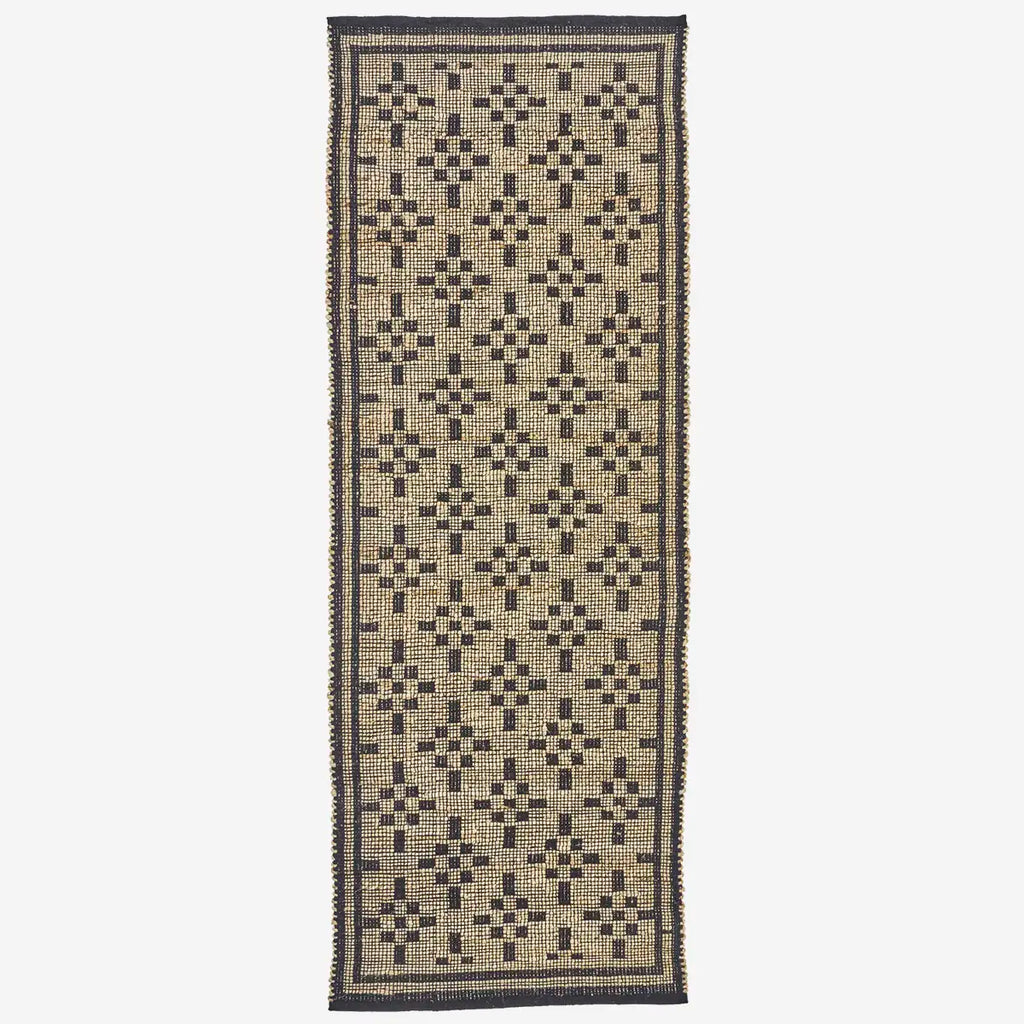 Madam Stoltz Jute runner black 70x200cm