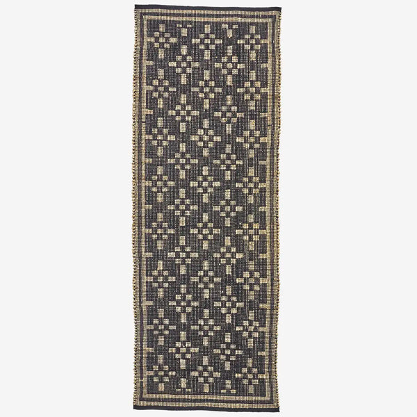 Madam Stoltz Jute runner black 70x200cm