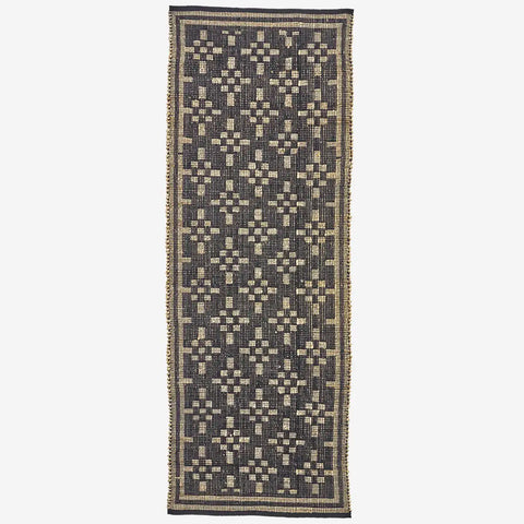Madam Stoltz Jute runner black 70x200cm
