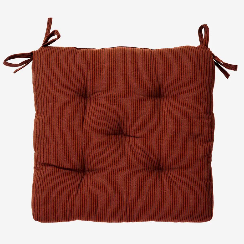 Madam Stolz Printed Striped cotton chair pad