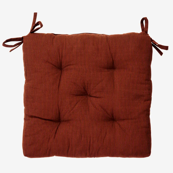 Madam Stolz Printed Striped cotton chair pad