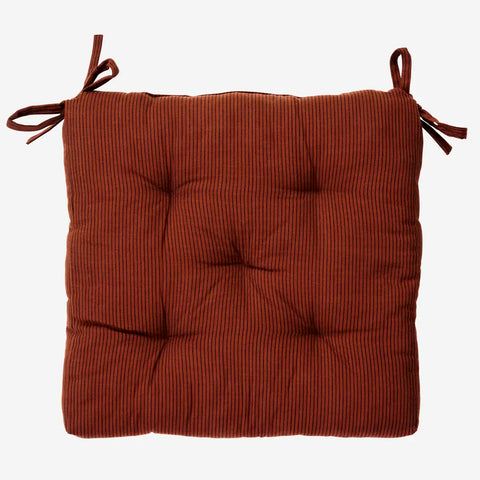 Madam Stolz Printed Striped cotton chair pad