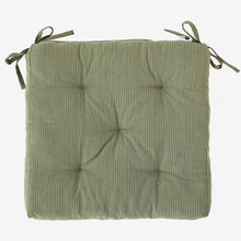 Madam Stoltz Striped Cotton Chair Pad Jade