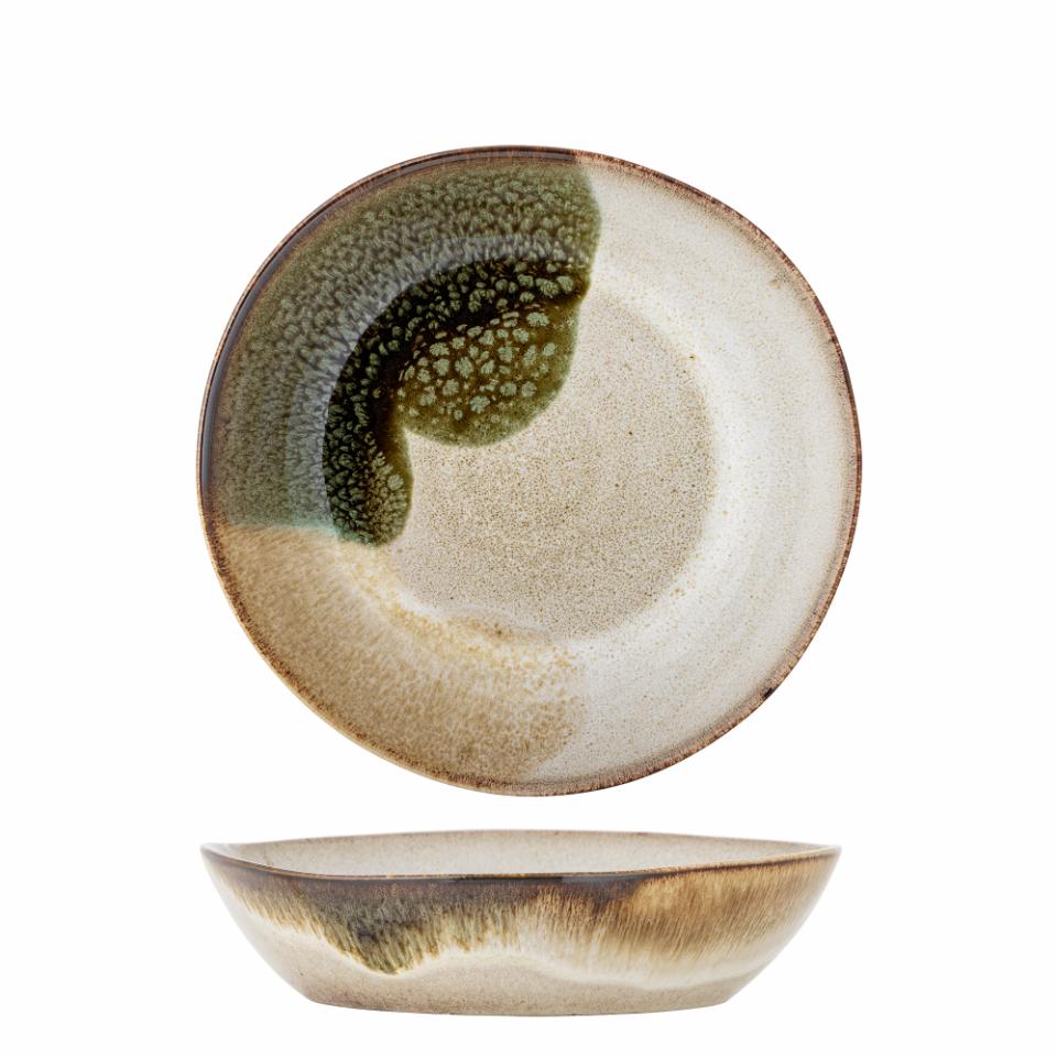 Jules Plate Deep, Green, Stoneware