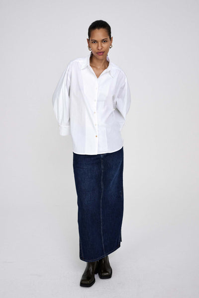 Rabens Saloner Patchwork Denim Skirt - Joella