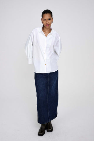 Rabens Saloner Patchwork Denim Skirt - Joella