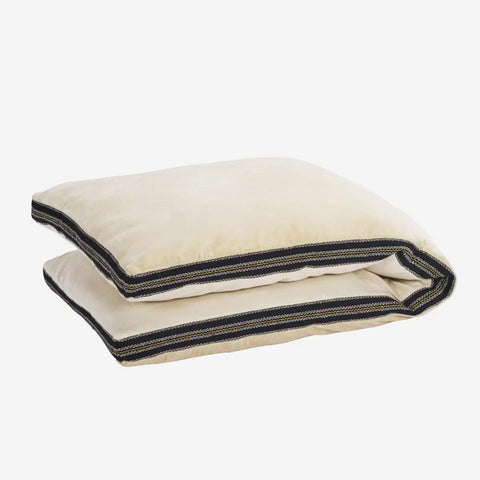 Madam Stoltz Cotton velvet mattress 60x140cm Ecru/Black