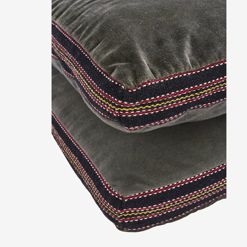 Madam Stoltz Cotton velvet mattress 60x140cm Grey, black