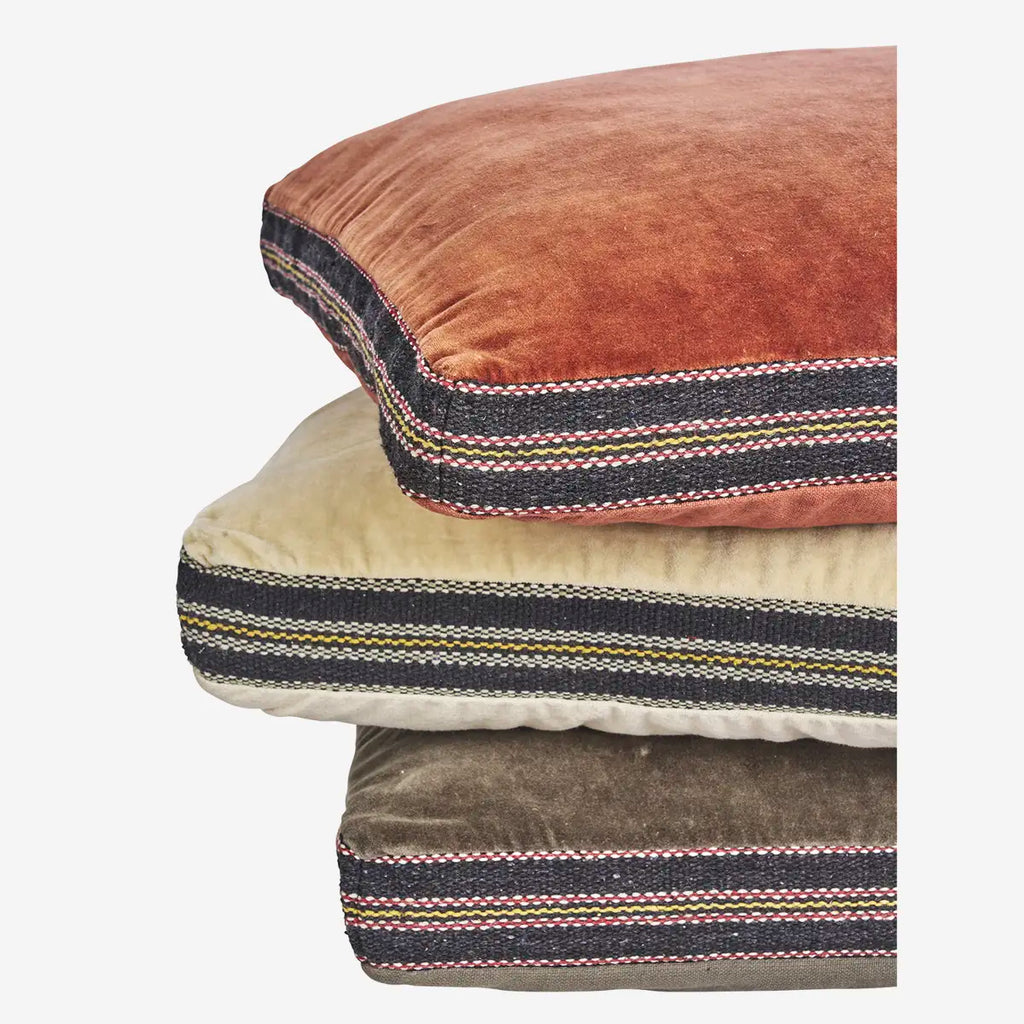 Madam Stoltz Cotton velvet seating mat burnt red