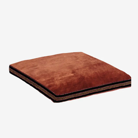 Madam Stoltz Cotton velvet seating mat burnt red