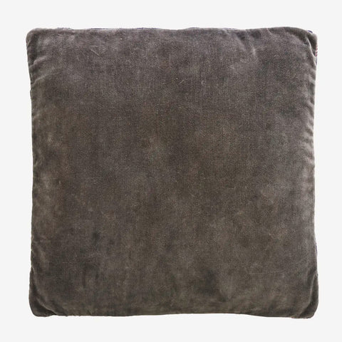 Madam Stoltz Cotton velvet seating mat Grey/black