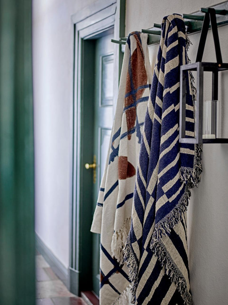Frankie Throw, Blue, Recycled Cotton