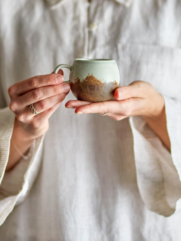 Paula espresso Cup, blue brown, Stoneware