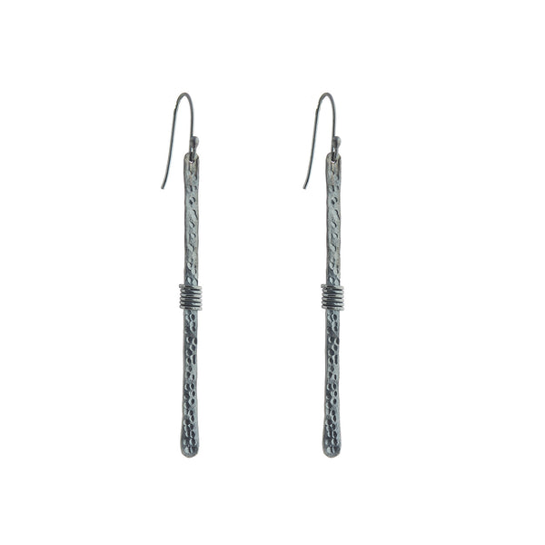 Long oxidised earrings