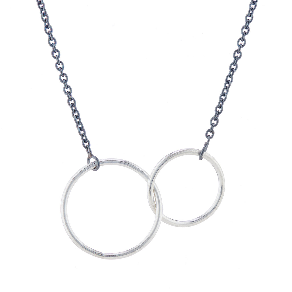 925 Silver Double  Hoop Necklace