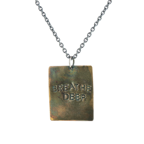 WDTS Oxidised Silver Necklace - BREATHE DEEP