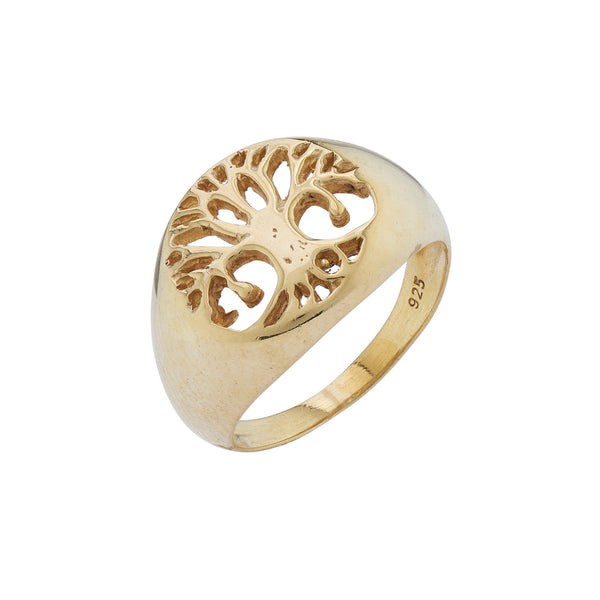 Tree of Life ring - gold plated