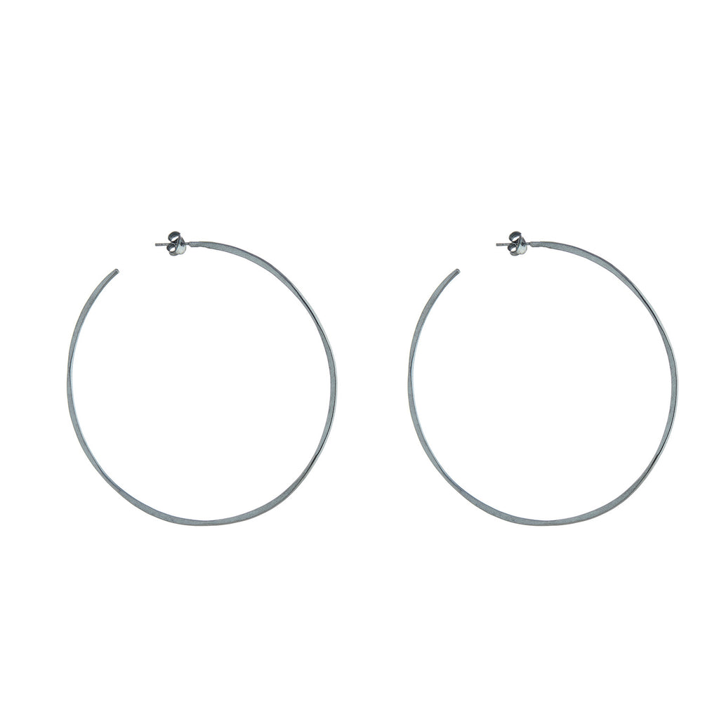 Irregular Oxidised large hoops