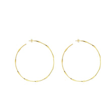 Irregular hammered large hoops, gold