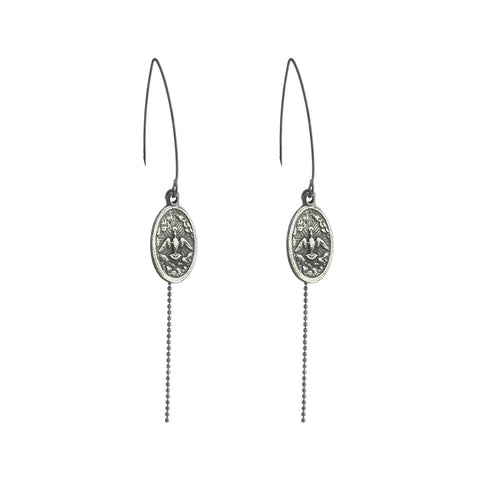 WDTS 925 oxidised Silver icon earrings