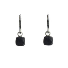 Small Black onyx hoop earrings